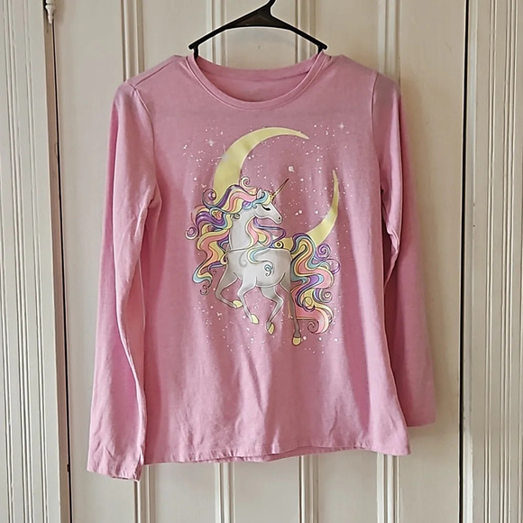 The Children's Place Girls 14 Pink Unicorn Long Sleeve Tee - Picture 1 of 7